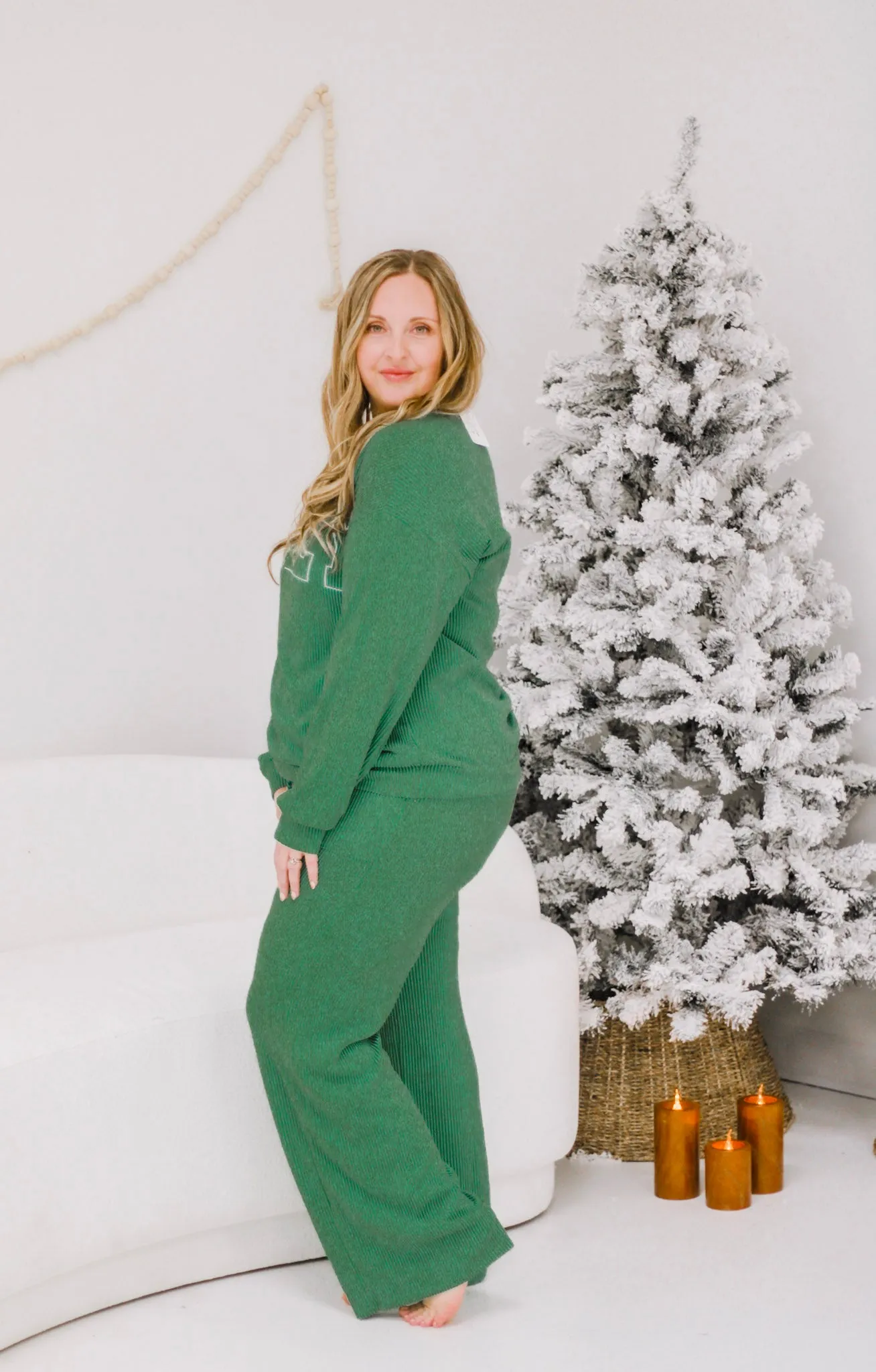 Jolly Ribbed Pullover in Green