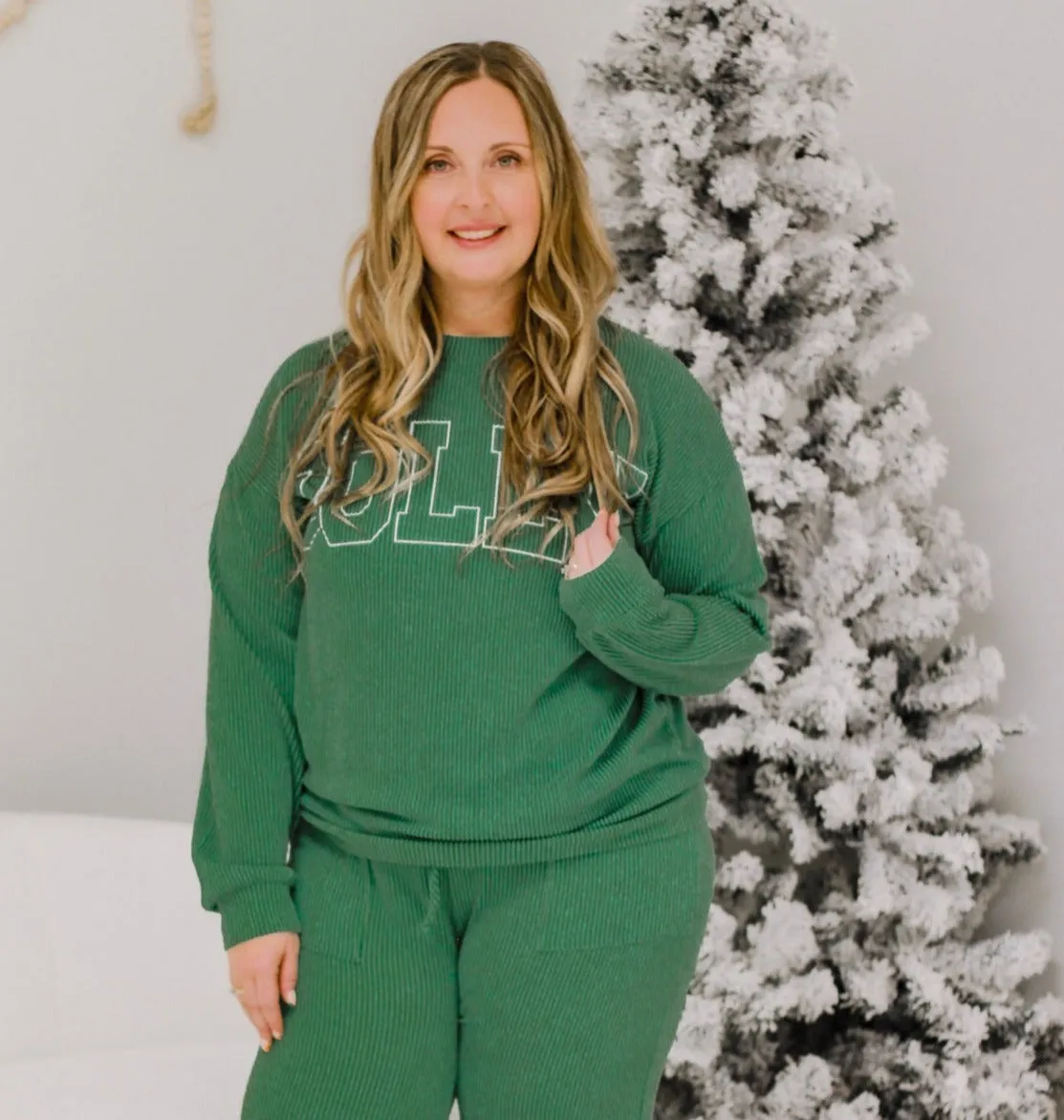 Jolly Ribbed Pullover in Green