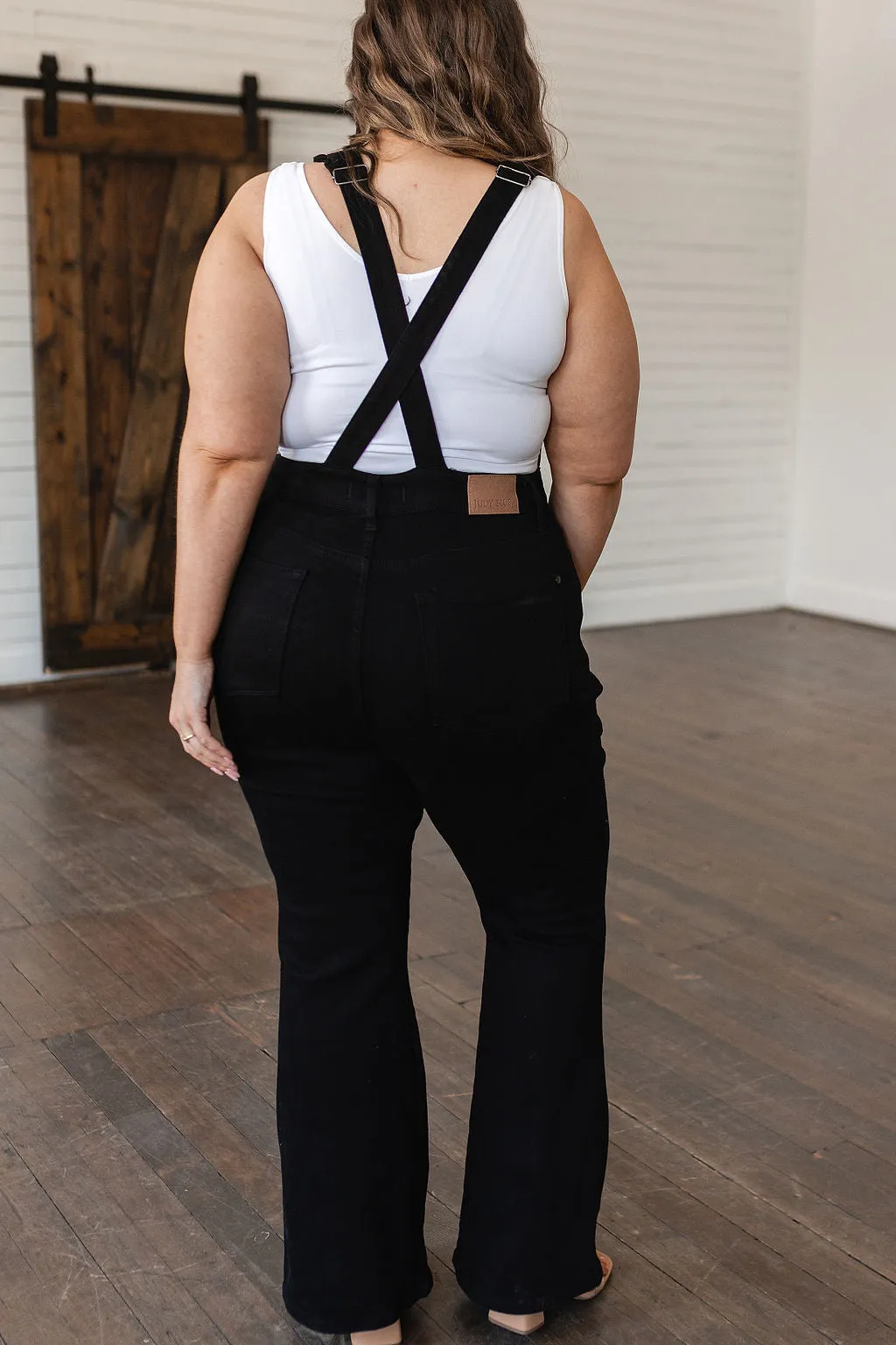Judy Blue Tummy Control Retro Flare Overalls in Black