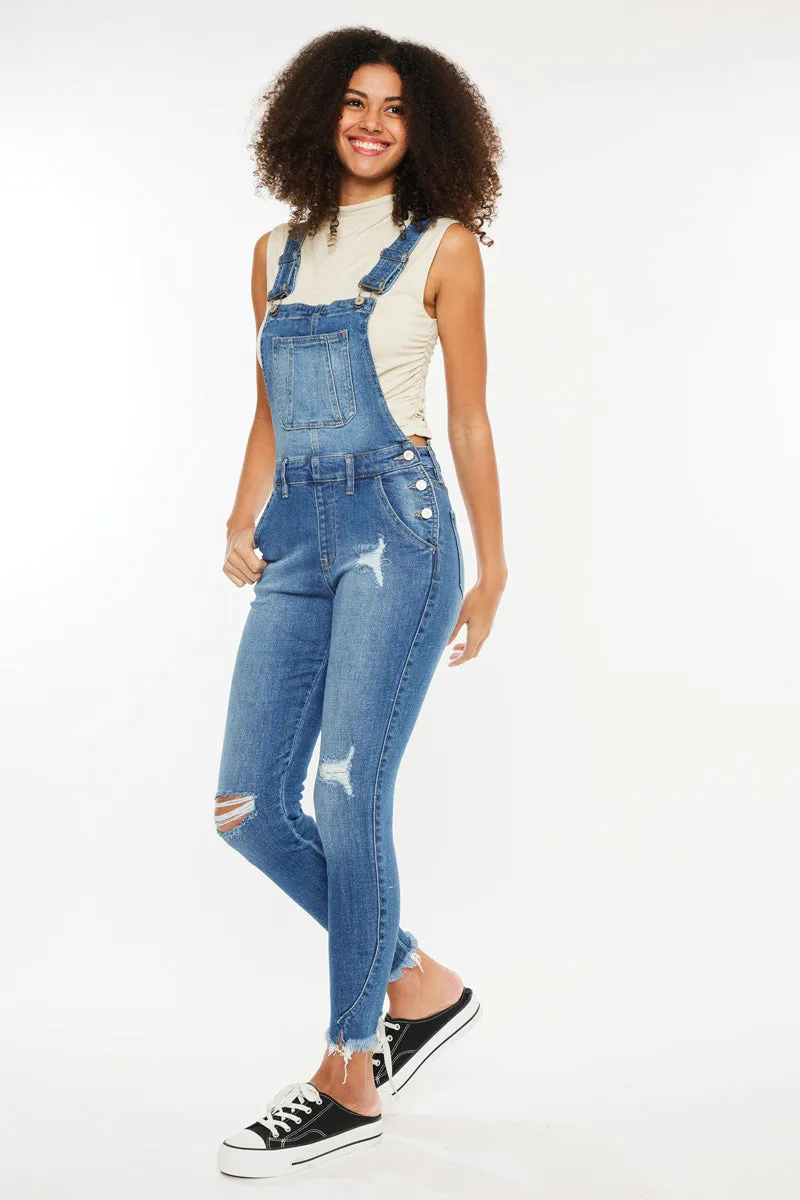 Katarina High Rise Ankle Skinny Overalls