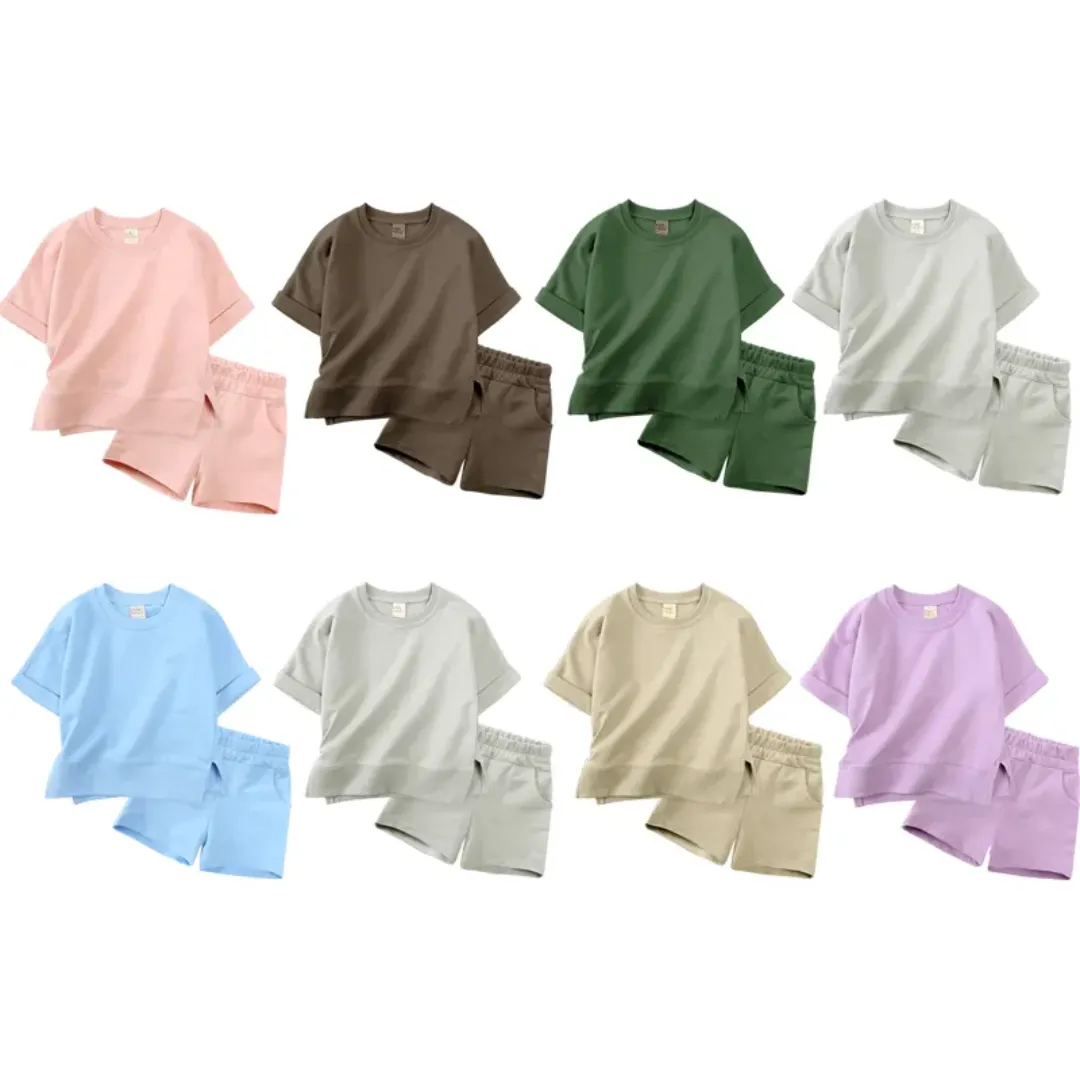 Kids Tales Spring Shorts and Tee Sets -  Brown