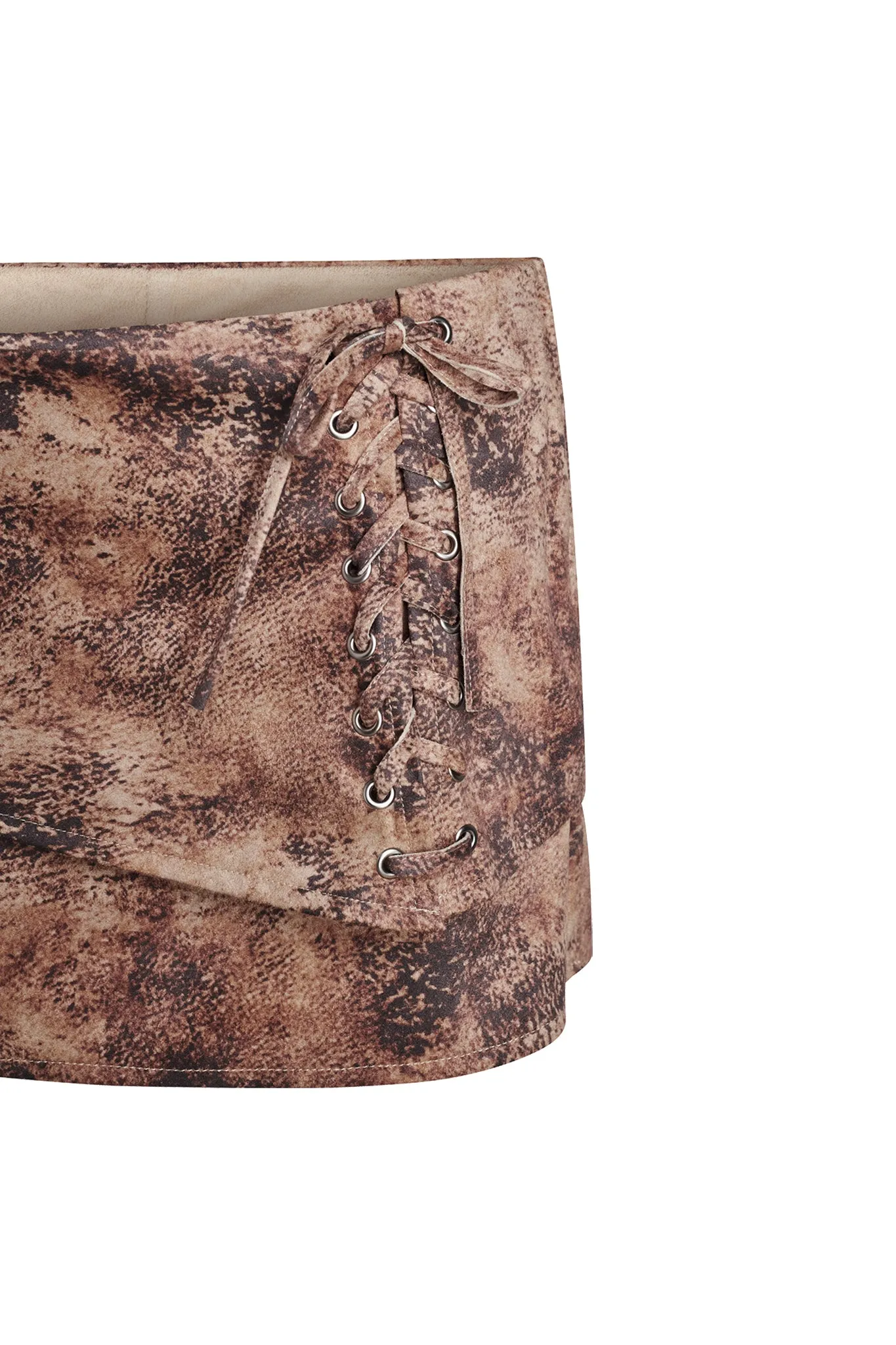 KINTH SKORT - NEUTRAL : ANIMAL SUEDE