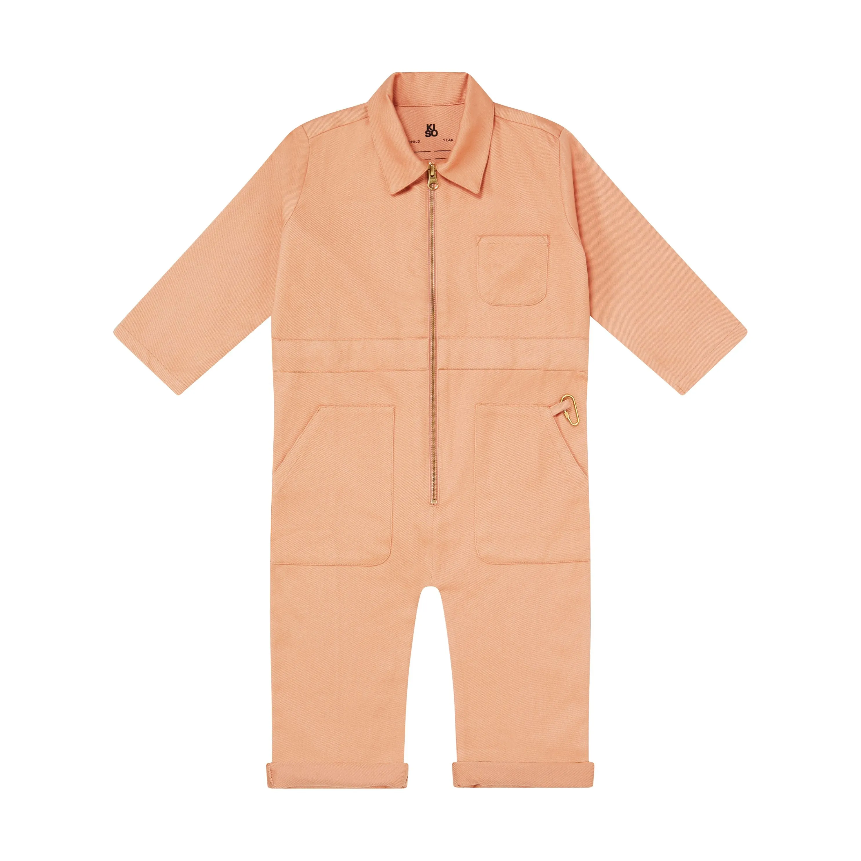 KISO Organic Kids Boilersuit Overalls in Clay