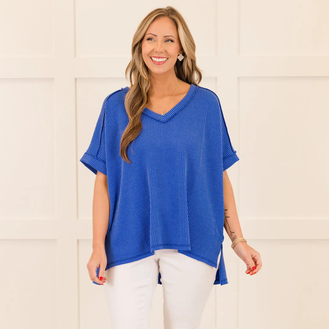 Knit Me Up Top, Bright Blue