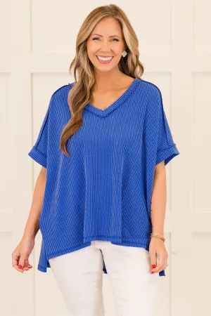 Knit Me Up Top, Bright Blue
