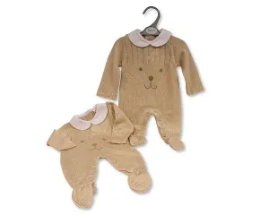 Knitted Baby Long Romper - Bear Face (NB-9 Months) (PK6) Bw-10-828