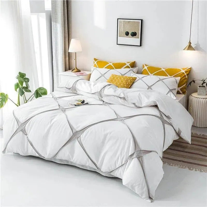 Knitted Box Pattern Duvet Cover Set
