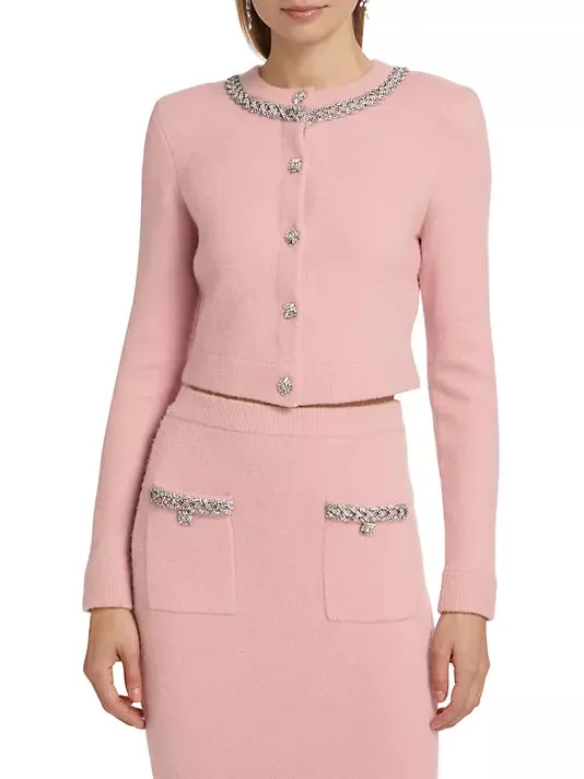 knitted midi skirt in Pink