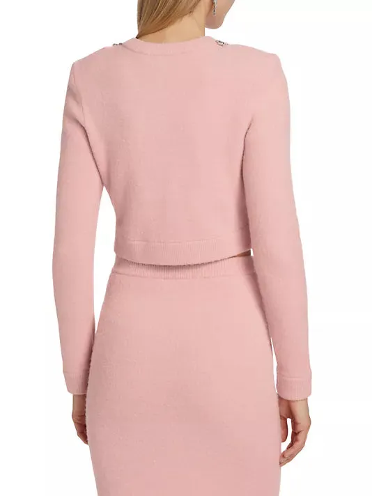 knitted midi skirt in Pink