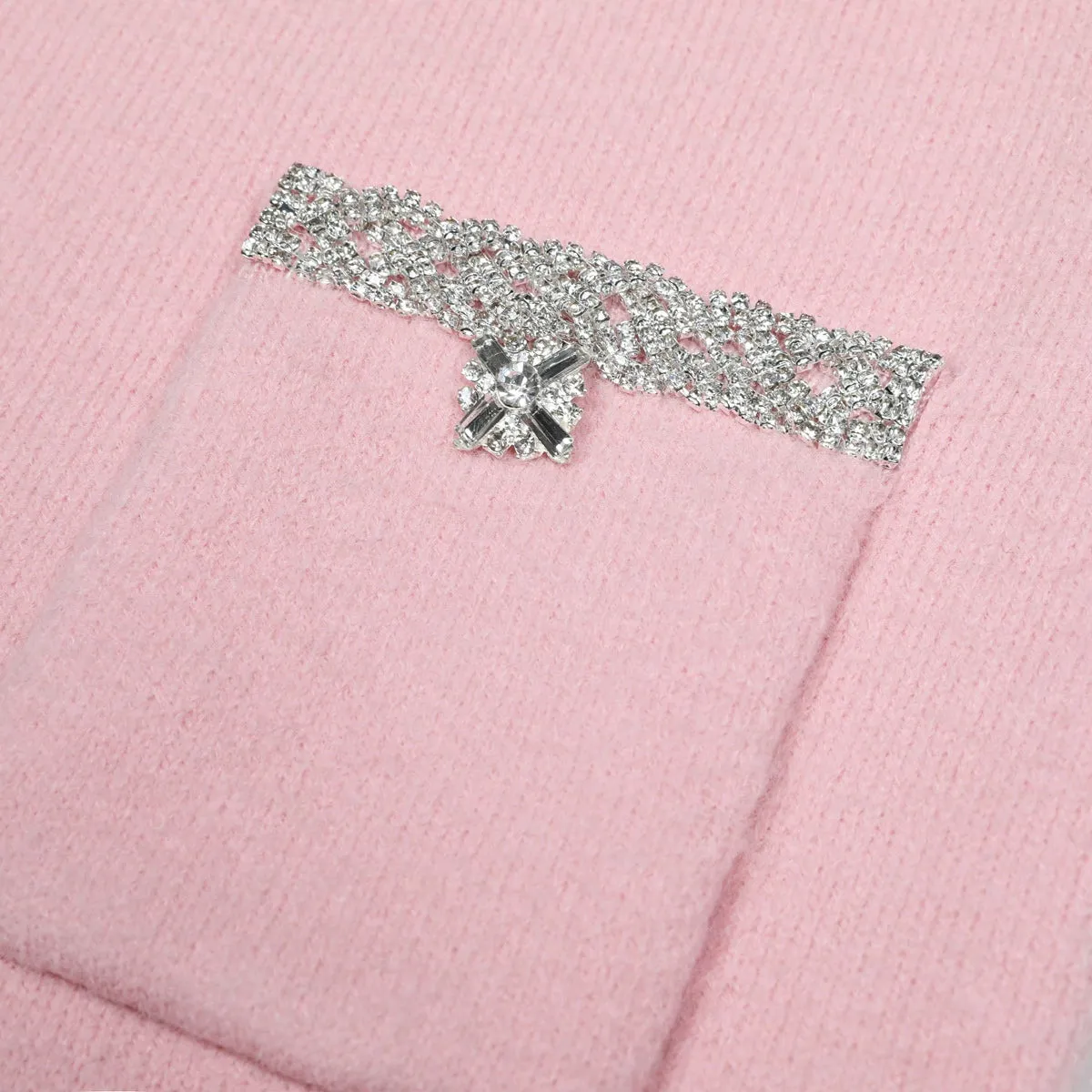 knitted midi skirt in Pink