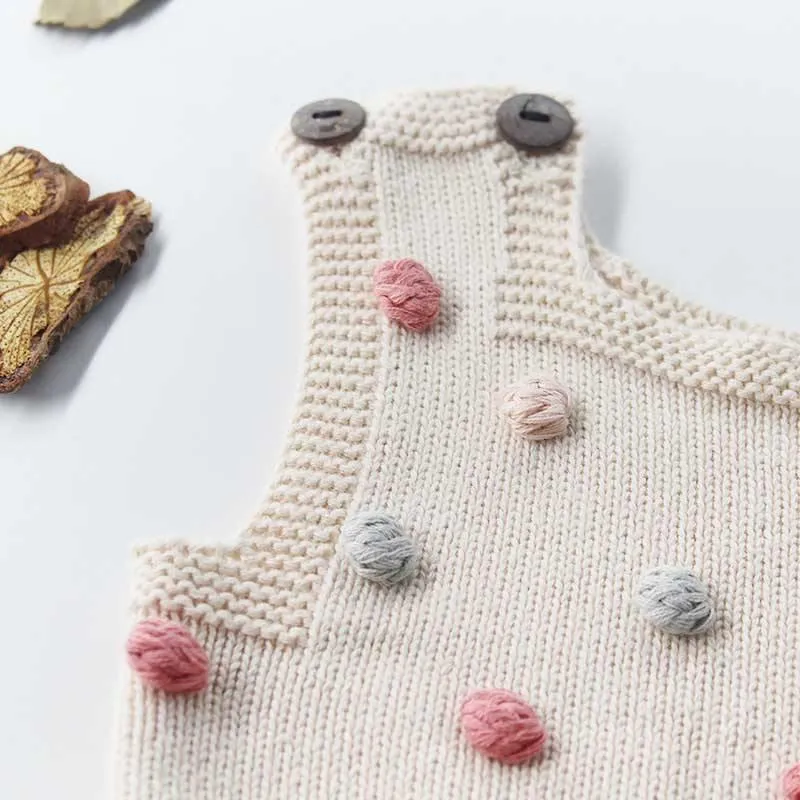 Knitted PomPom Overalls