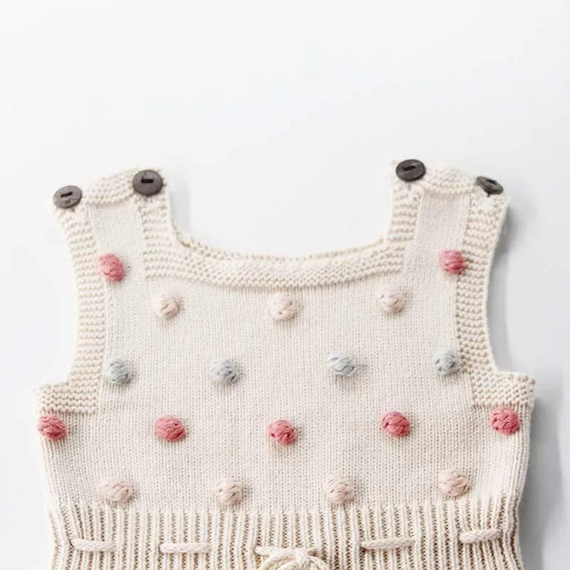 Knitted PomPom Overalls