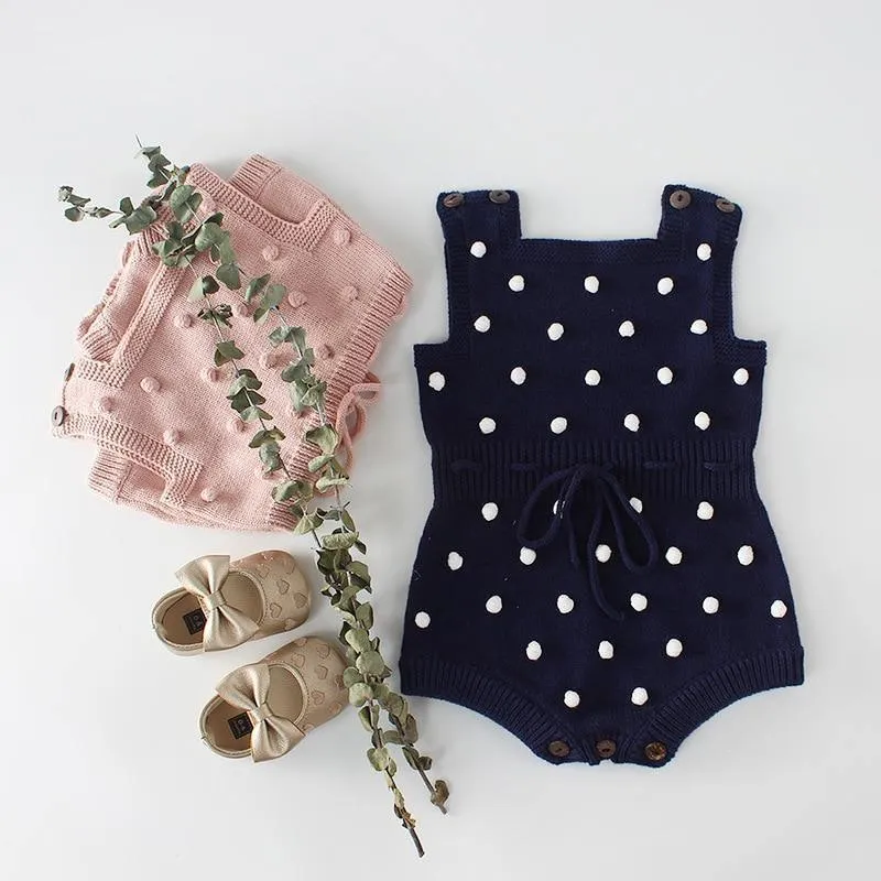 Knitted PomPom Overalls
