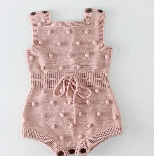 Knitted PomPom Overalls