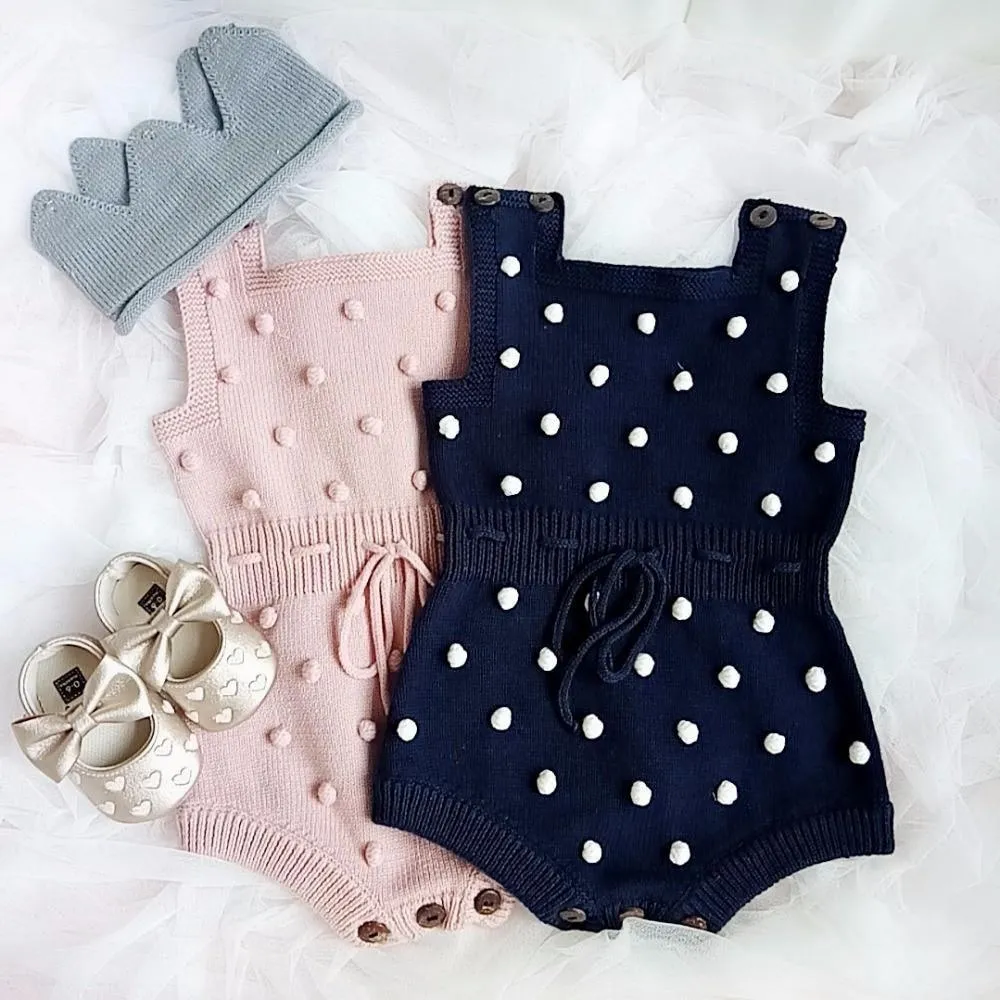 Knitted PomPom Overalls