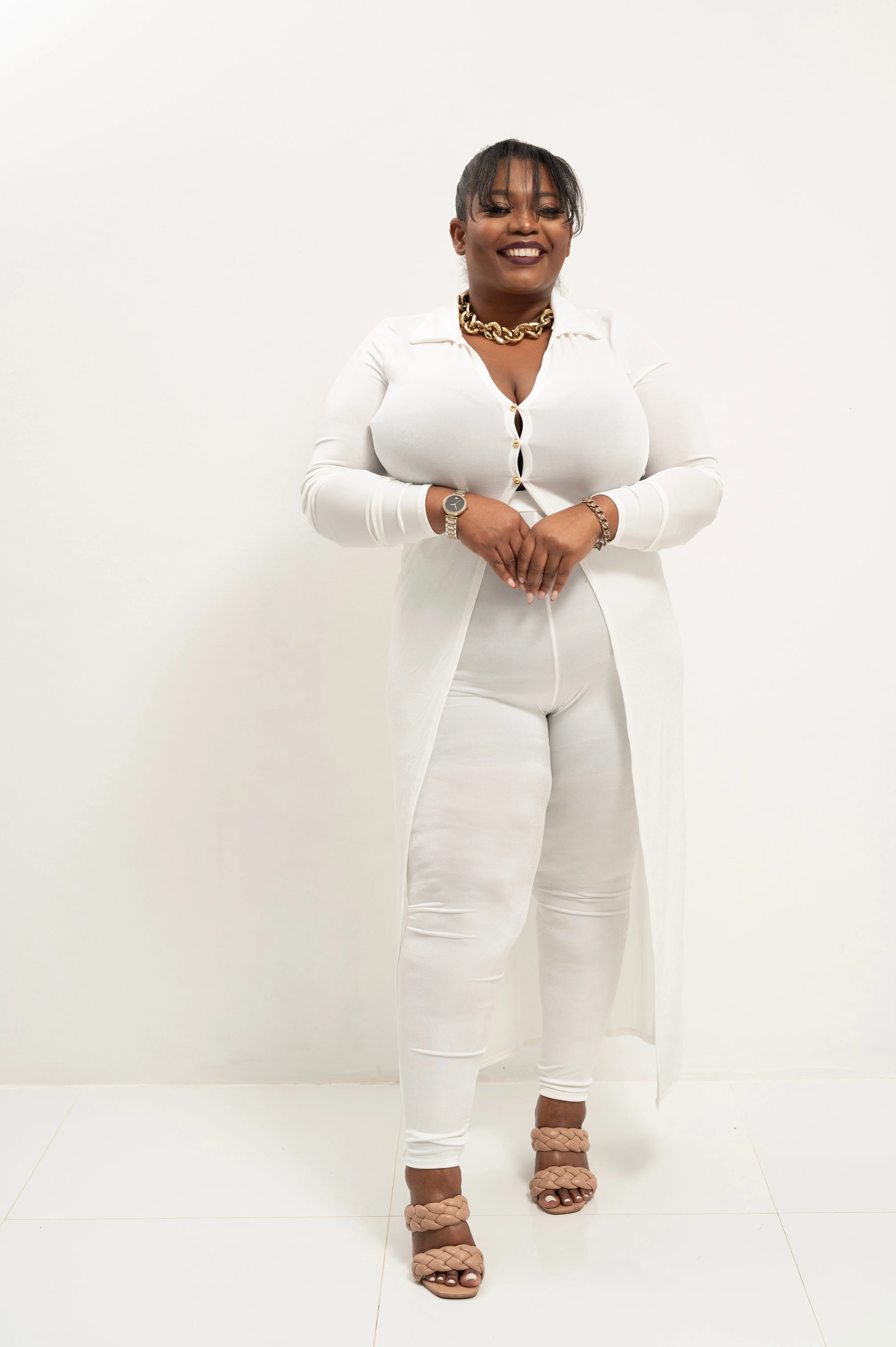 KNITTED SLINKY 2 PIECE CARDIGAN SET