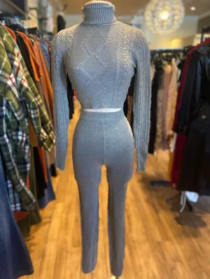 Knitted Turtle Neck Pants Set