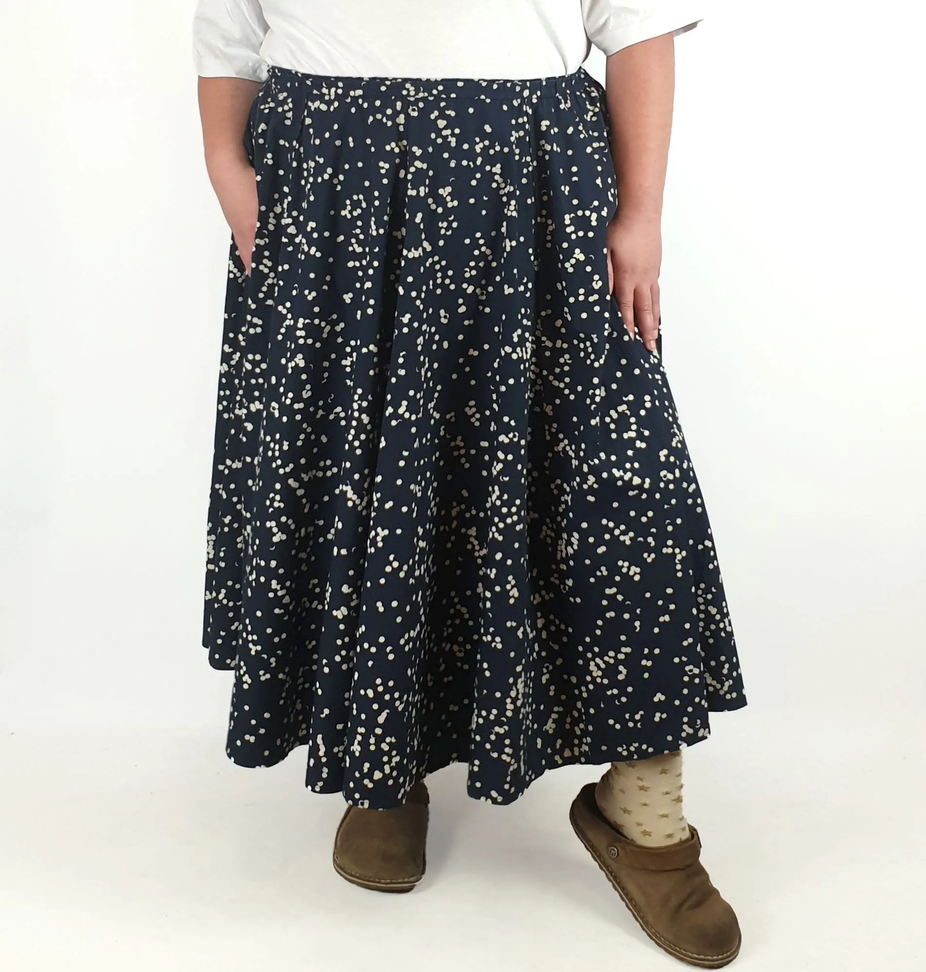 Kowtow navy cotton skirt size XXL