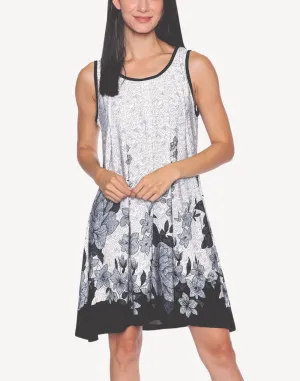 Lace Print Floral Short Dress