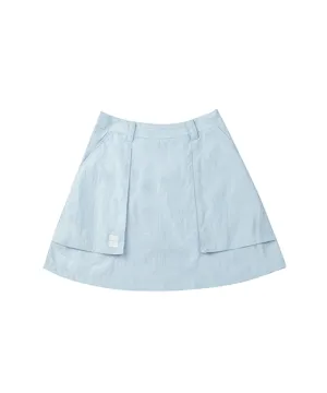 LENUCU Woven Out Pocket Skirt - Sky Blue