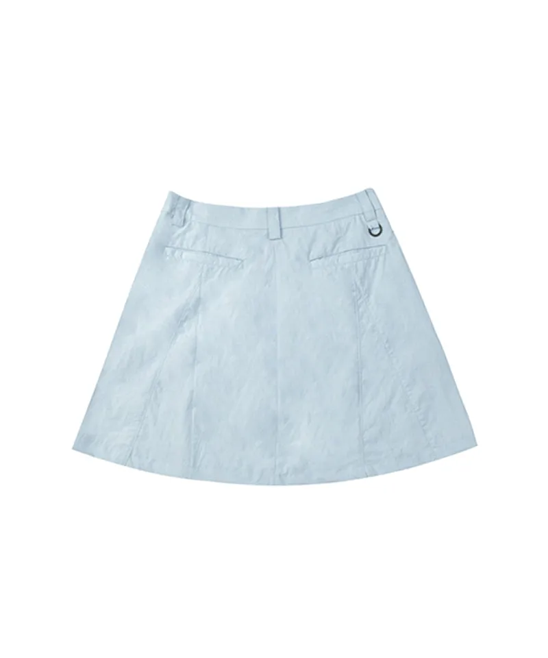 LENUCU Woven Out Pocket Skirt - Sky Blue