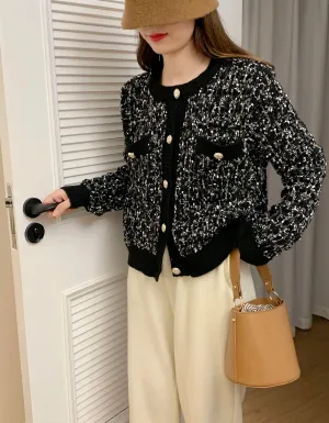 Long Sleeve Double Pocket Knitted Button Cardigan Sweater