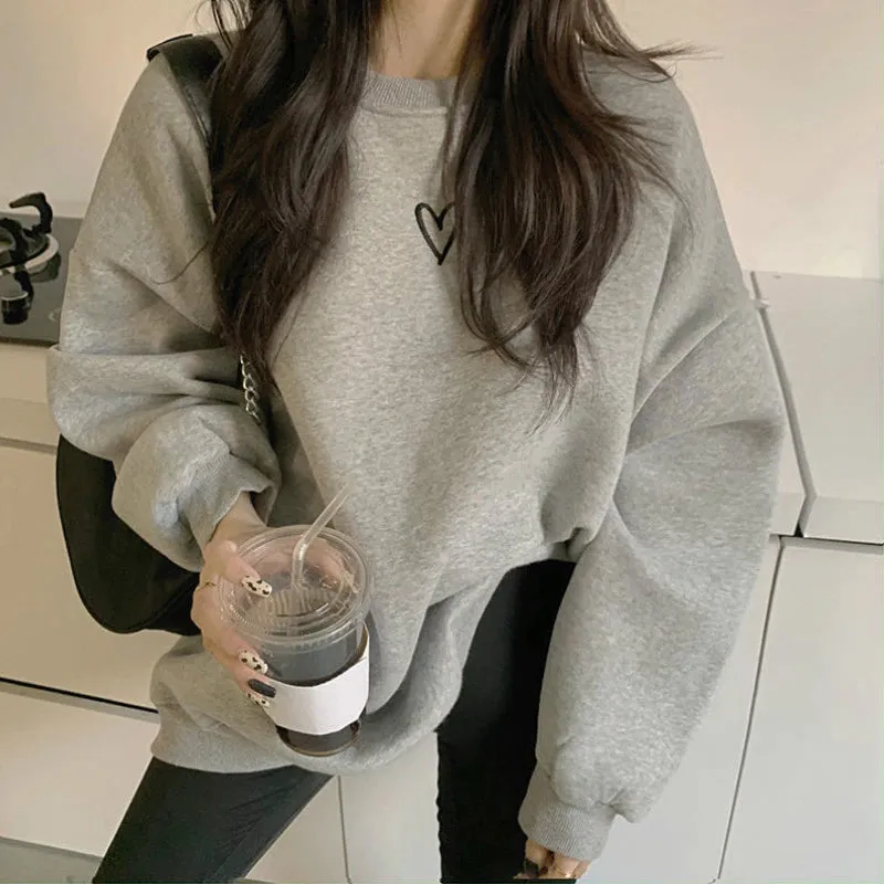 Long Sleeve O-Neck Love Sweatshirt