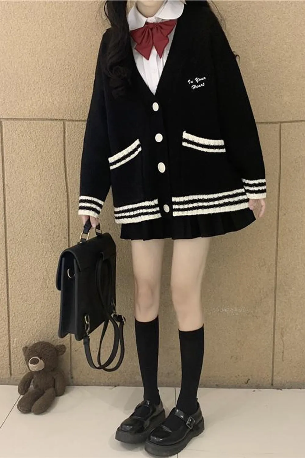 Loose Cute Striped Cardigan Sweater