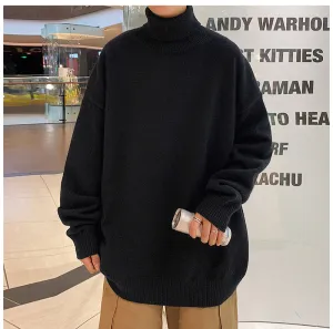 Loose Knitted Warm Turtleneck Men Sweater