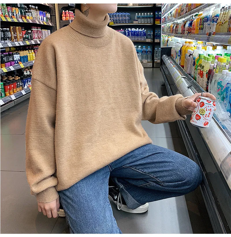 Loose Knitted Warm Turtleneck Men Sweater