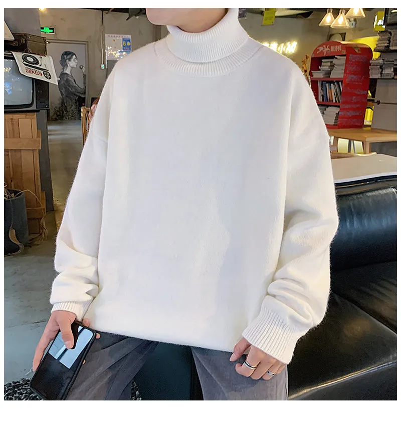 Loose Knitted Warm Turtleneck Men Sweater