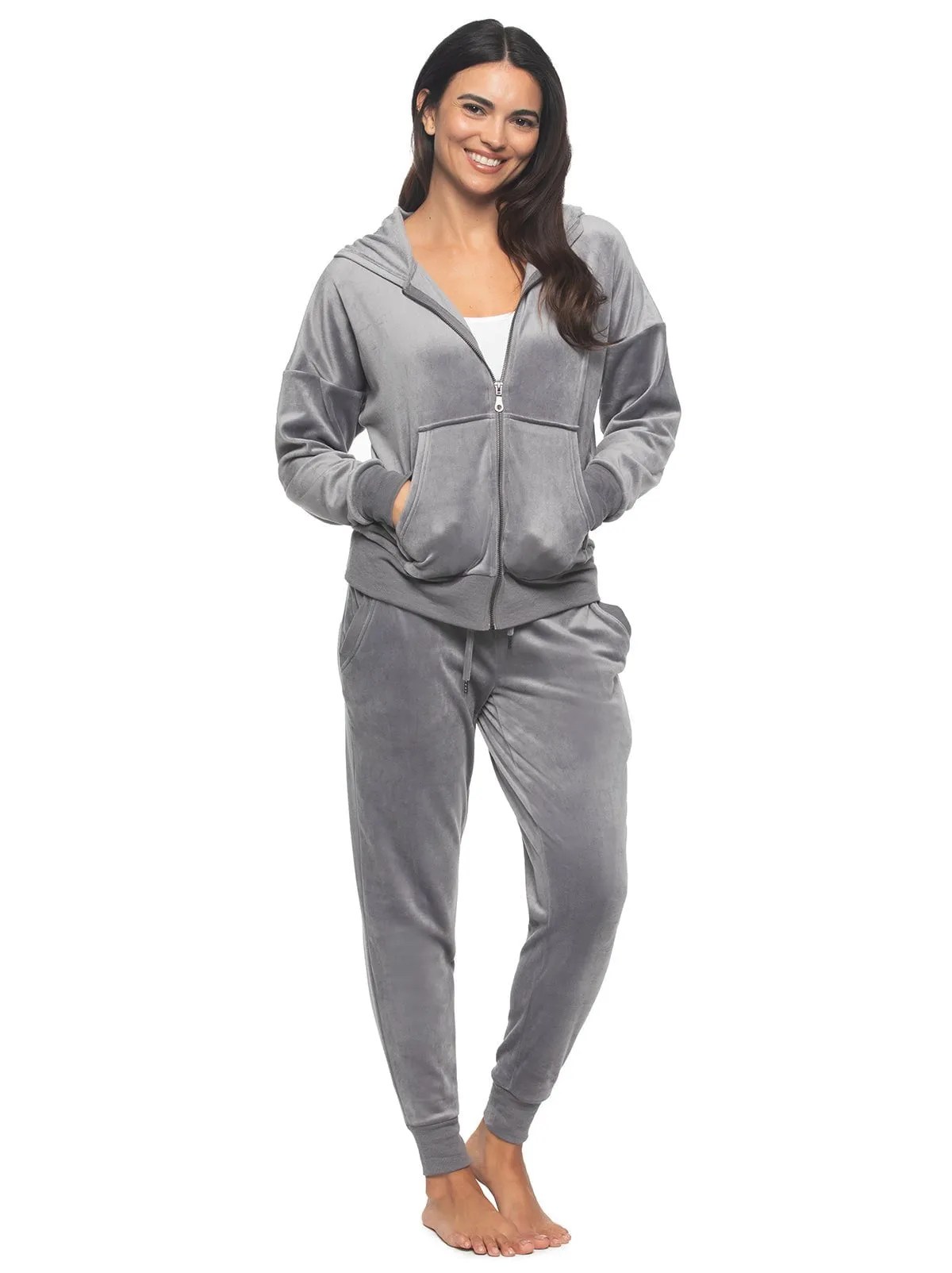 Luxe Velour Zip Hoodie Set