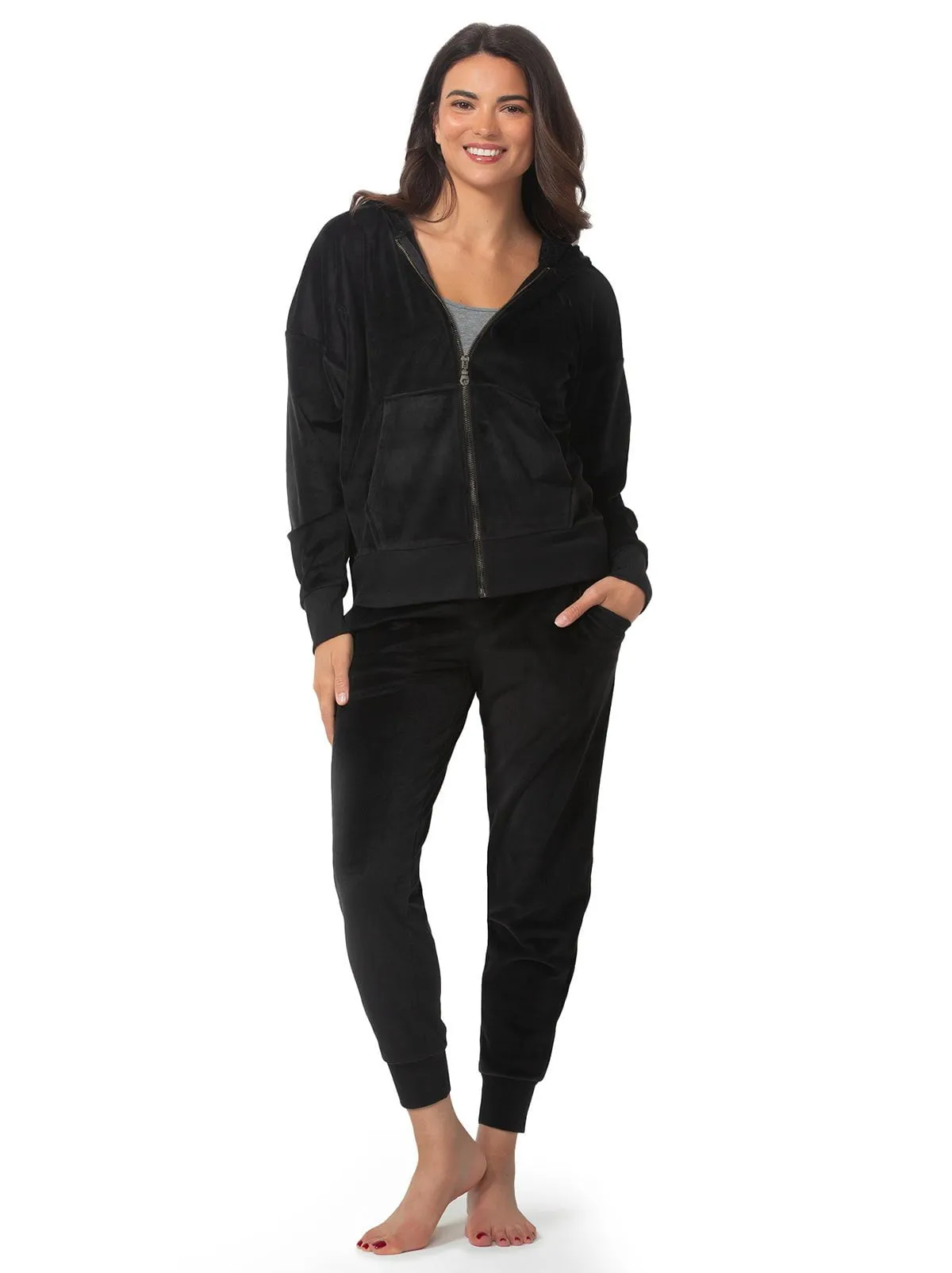 Luxe Velour Zip Hoodie Set