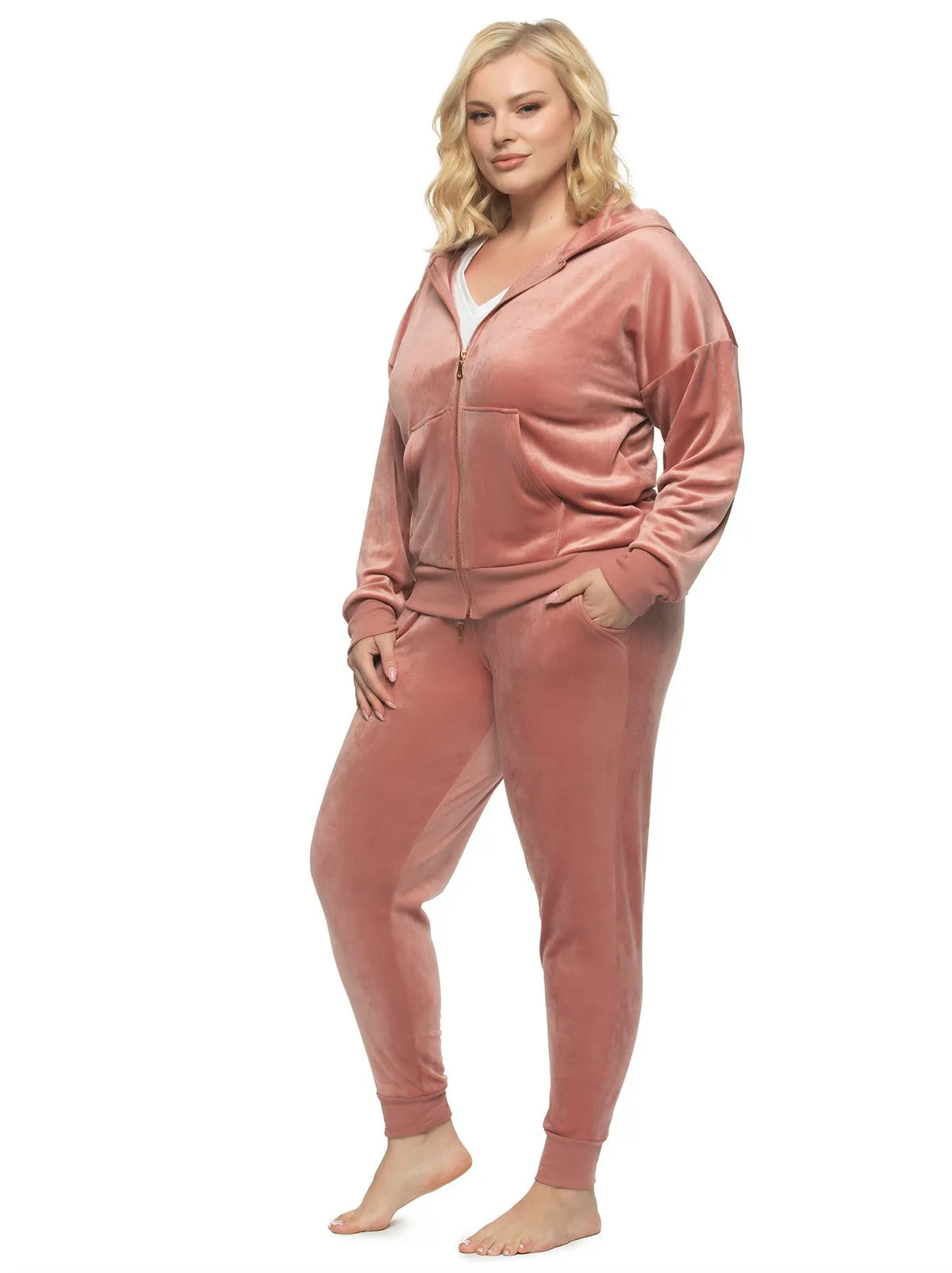 Luxe Velour Zip Hoodie Set