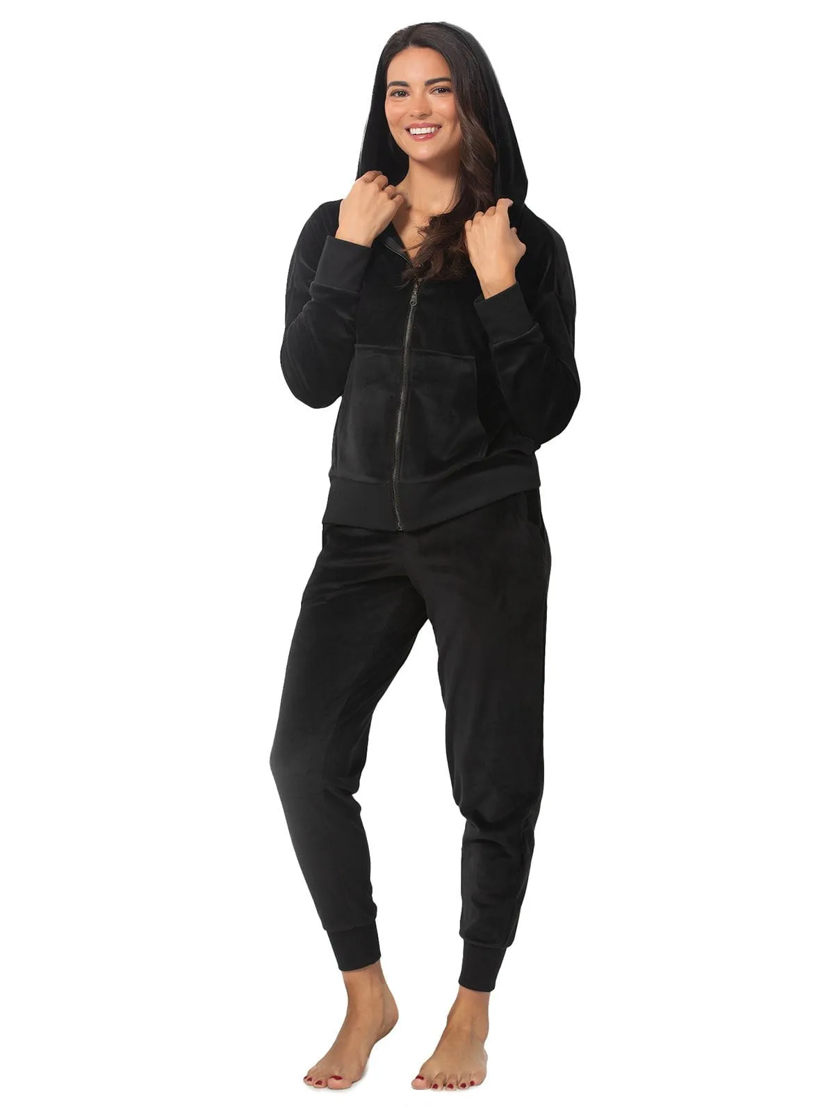 Luxe Velour Zip Hoodie Set