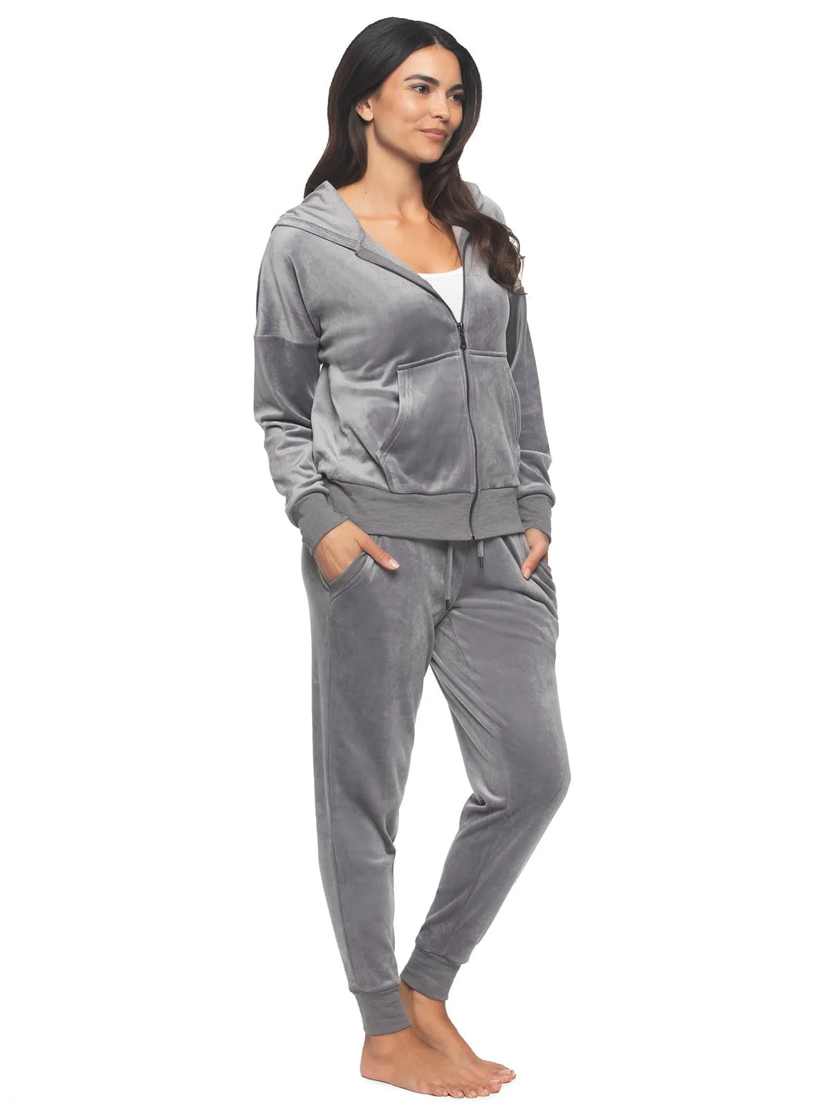 Luxe Velour Zip Hoodie Set