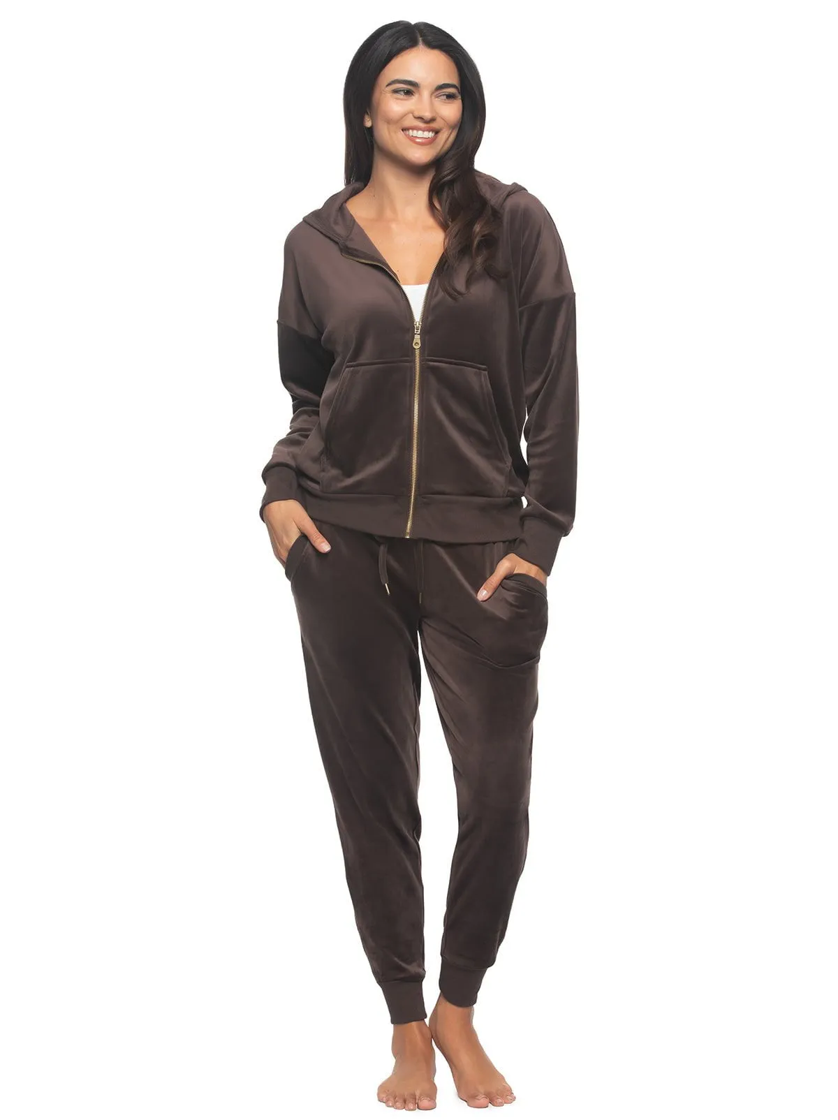 Luxe Velour Zip Hoodie Set
