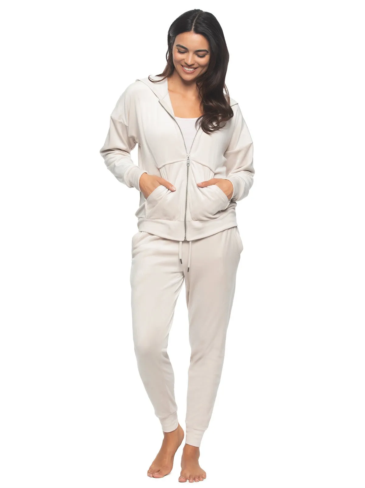 Luxe Velour Zip Hoodie Set