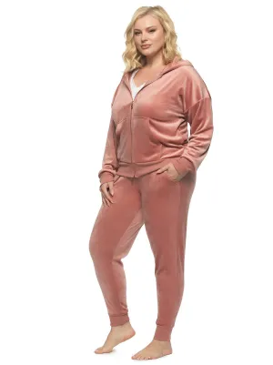 Luxe Velour Zip Hoodie Set