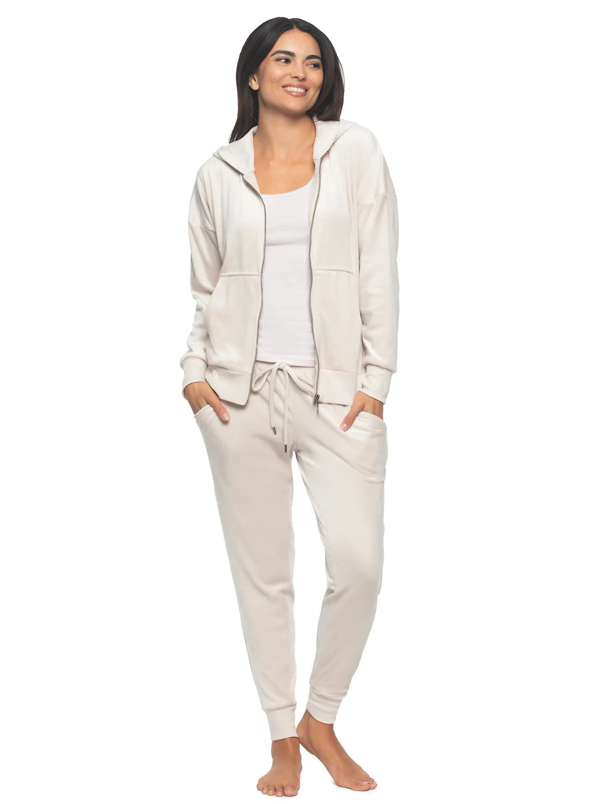 Luxe Velour Zip Hoodie Set