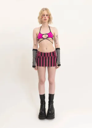 Mall goth striped micro mini skirt