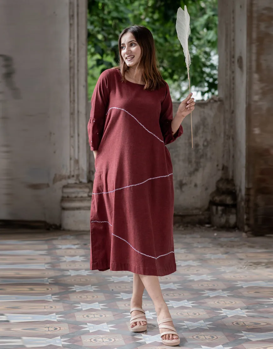 Maroon Sequins Dress