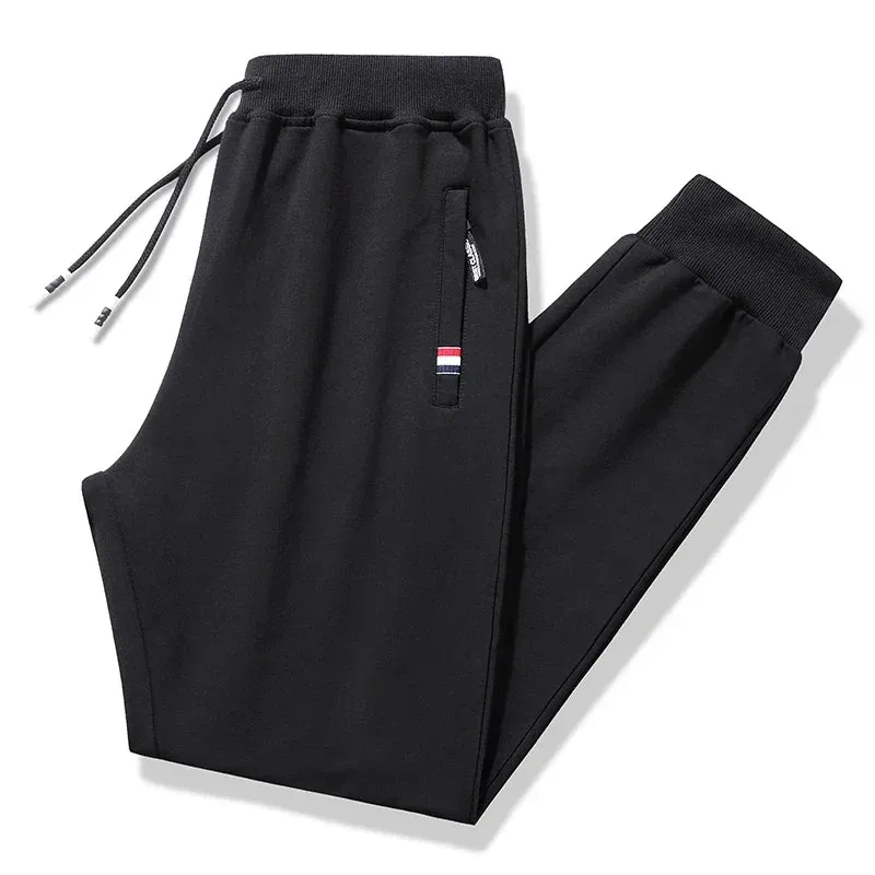 Men's Knitted Sweat Joggers - Elastic Waist Jogging Pants, Sport Long Fitness Sportswear Trousers