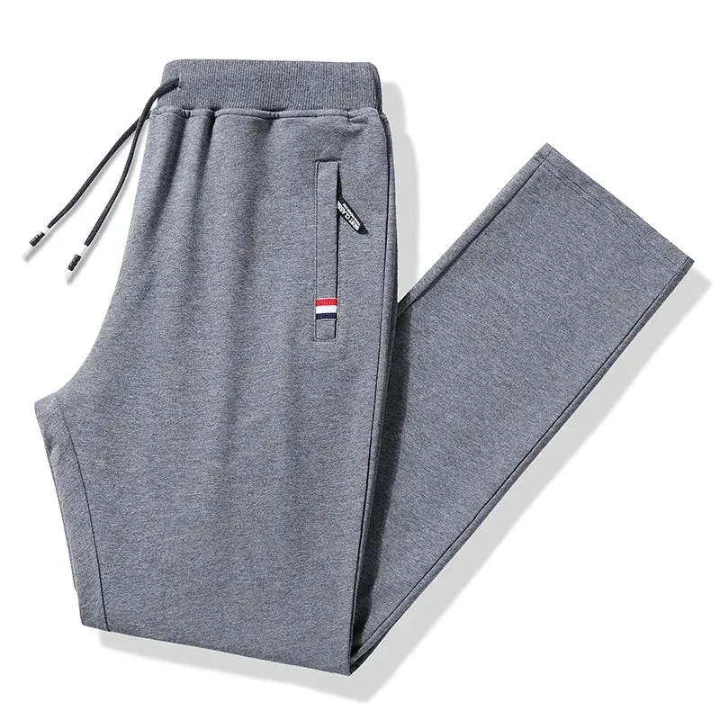 Men's Knitted Sweat Joggers - Elastic Waist Jogging Pants, Sport Long Fitness Sportswear Trousers