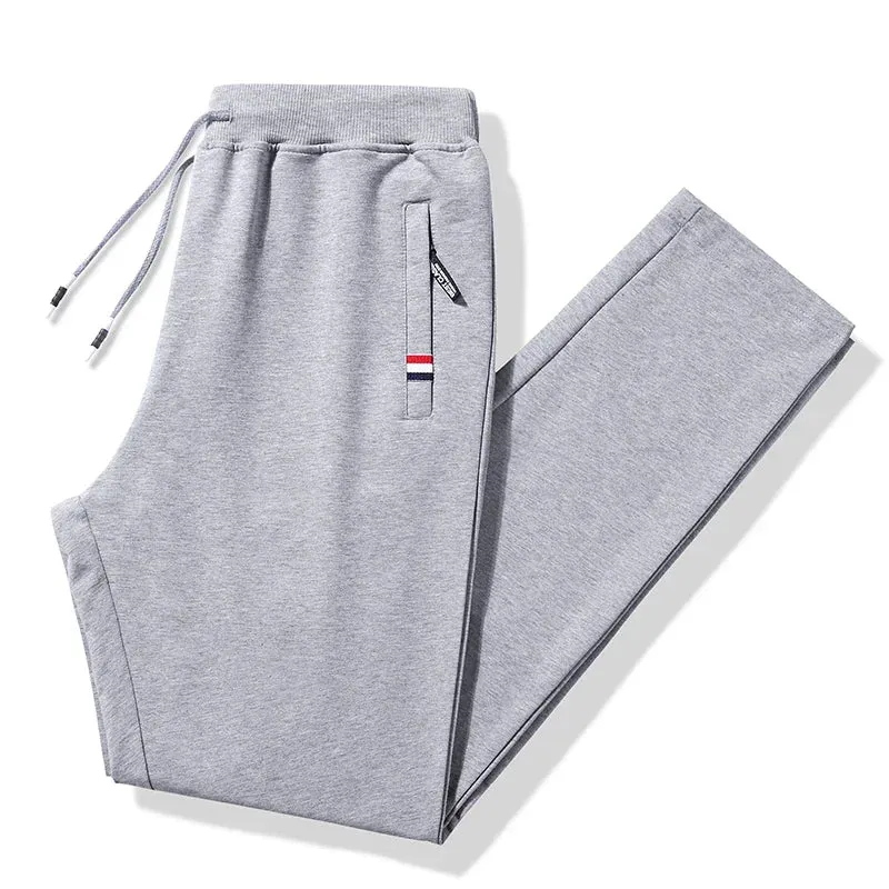 Men's Knitted Sweat Joggers - Elastic Waist Jogging Pants, Sport Long Fitness Sportswear Trousers