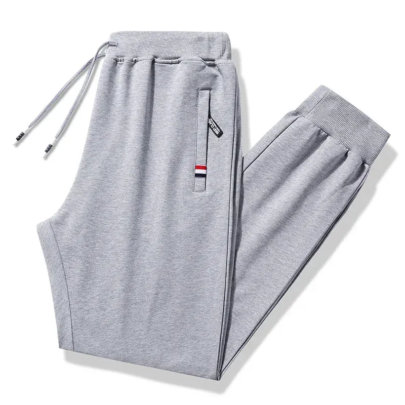 Men's Knitted Sweat Joggers - Elastic Waist Jogging Pants, Sport Long Fitness Sportswear Trousers