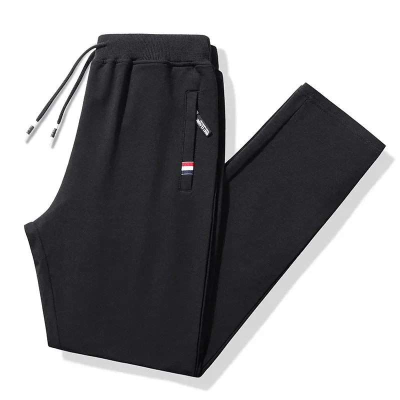 Men's Knitted Sweat Joggers - Elastic Waist Jogging Pants, Sport Long Fitness Sportswear Trousers