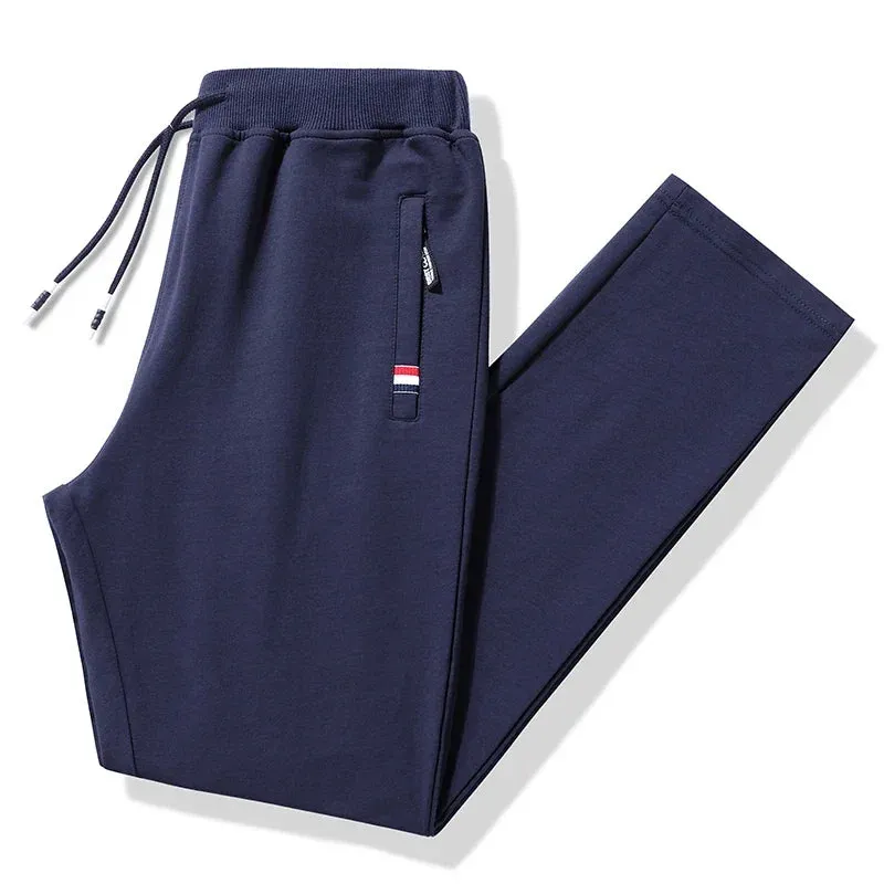 Men's Knitted Sweat Joggers - Elastic Waist Jogging Pants, Sport Long Fitness Sportswear Trousers