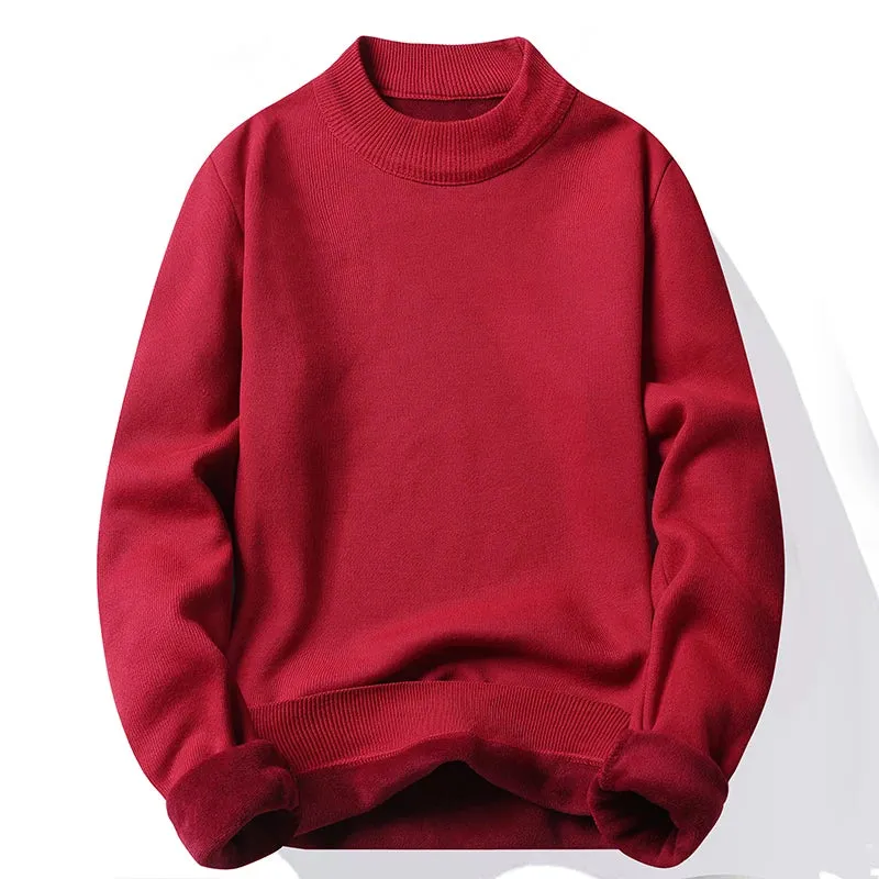 Men's Winter Velvet Pullover Sweater