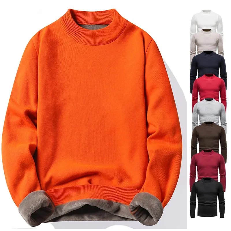 Men's Winter Velvet Pullover Sweater
